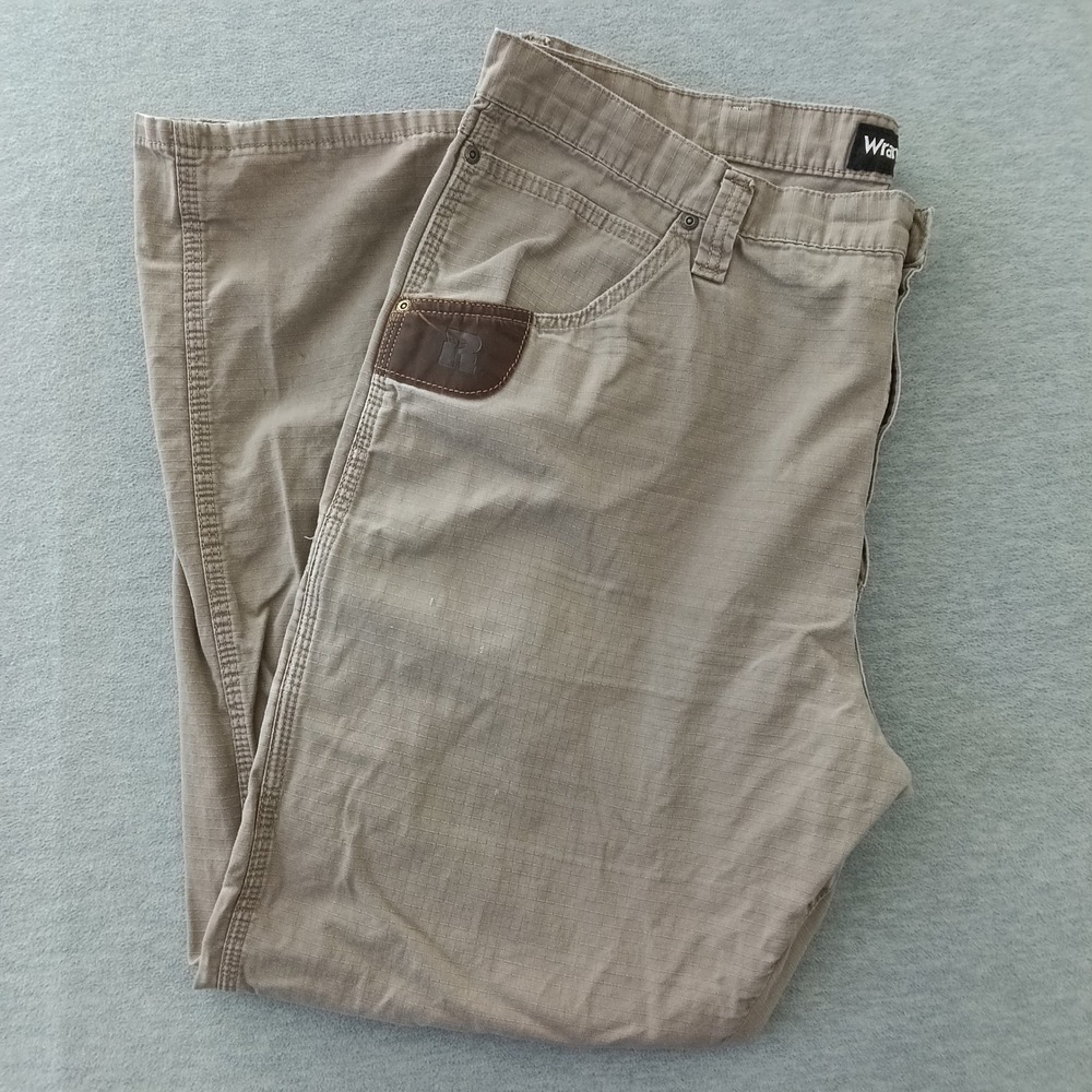Wrangler Riggs Workwear Khaki Ripstop Carpenter Pants 40x30 Mens